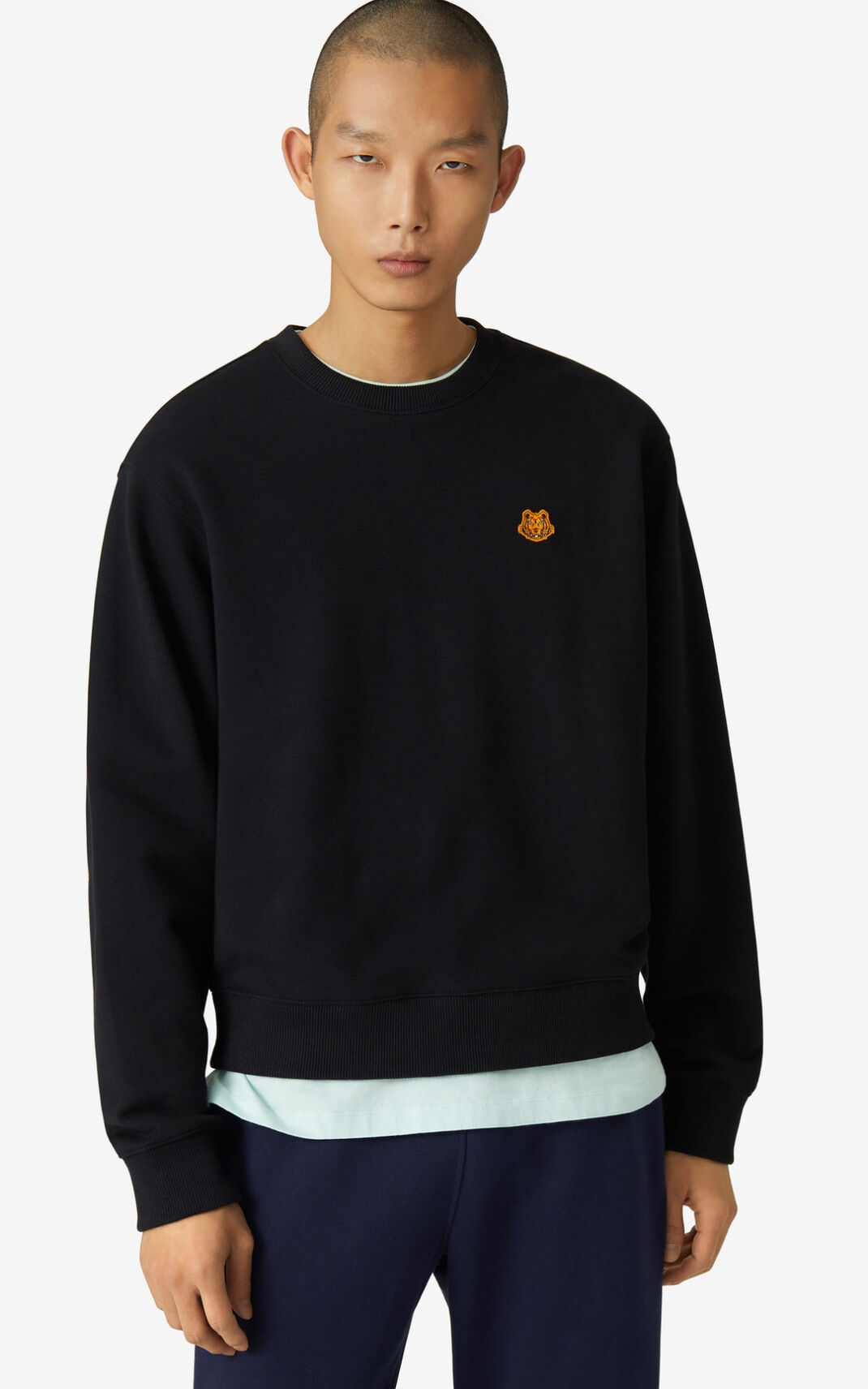 Sudadera Kenzo Tiger Crest Hombre Negras XUW984105